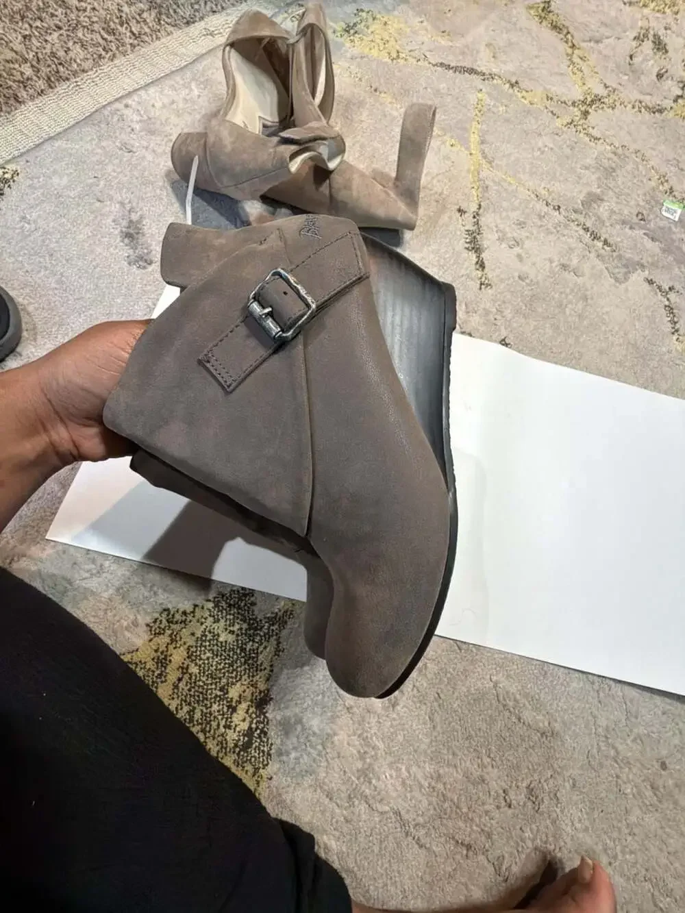 Cute Grey Boots - Ankle Boots - Wedge Boots - Booties - -